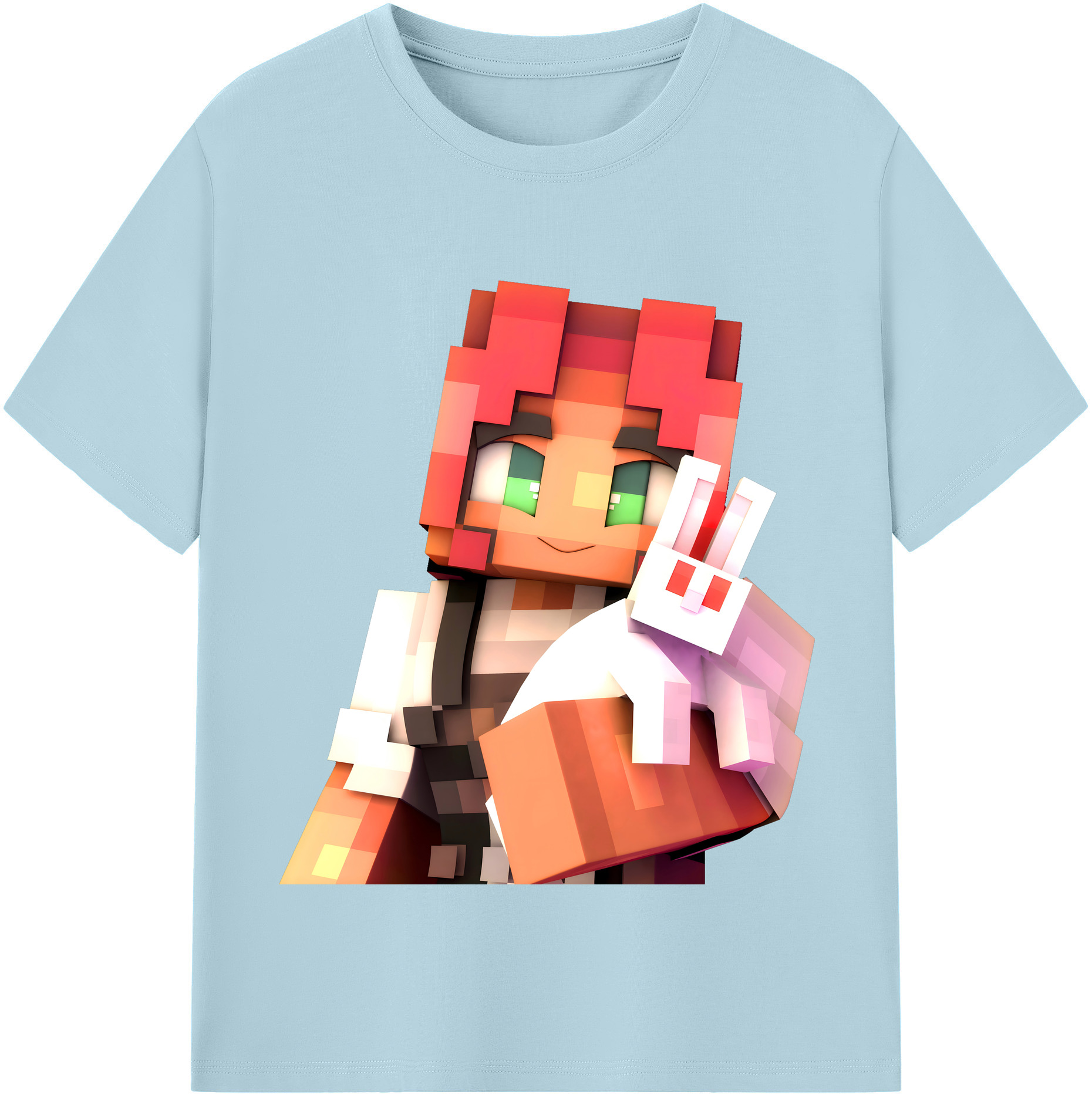 （画像用） マインクラフト ブロックの世界 Minecraft MC Block world 綿100％半袖Tシャツ（フロントプリント）
